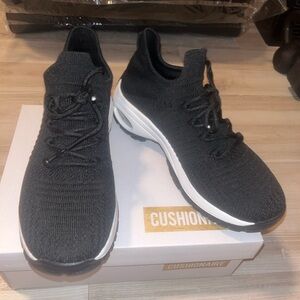 Cushionaire Women's Memory Foam Black Sneakers